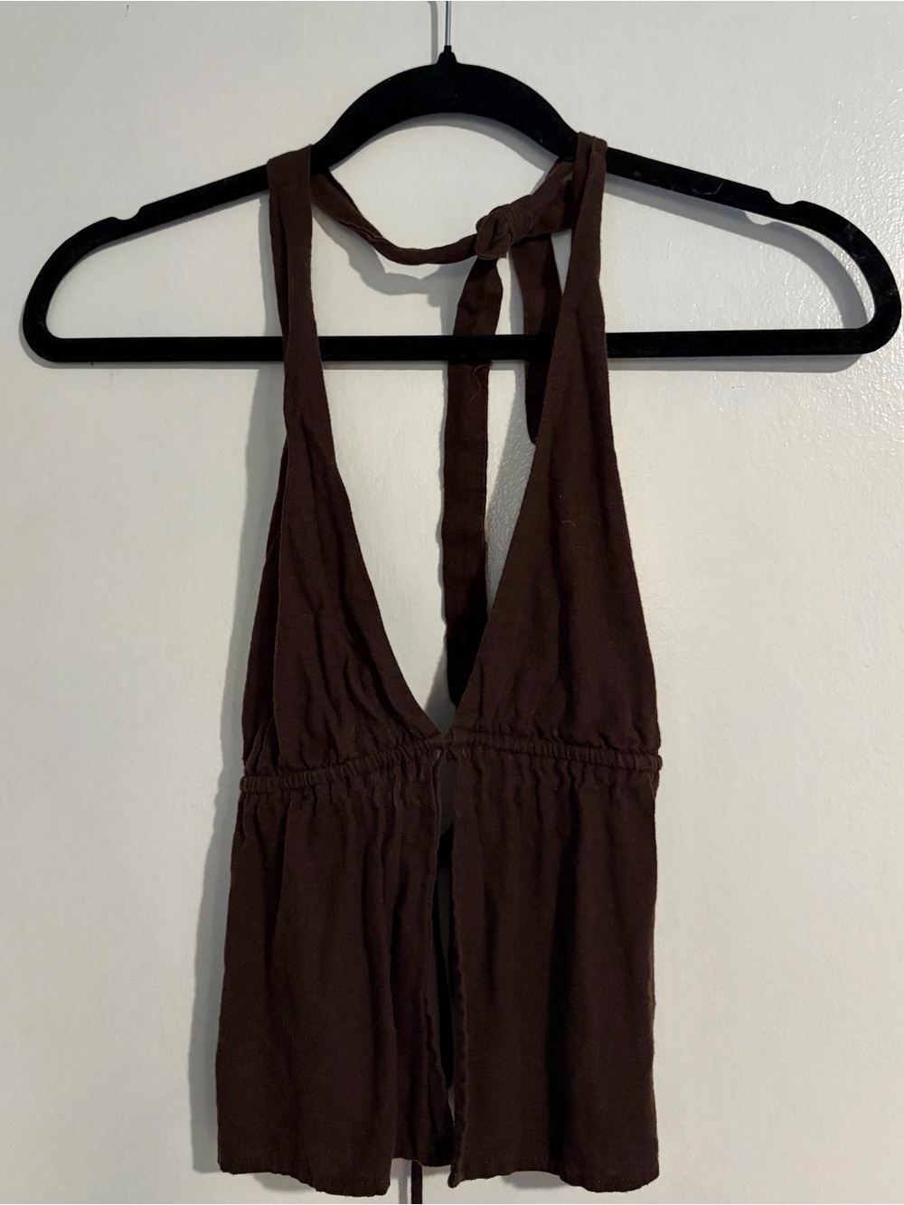 Garage Brown Halter Tie-Back Tank Top